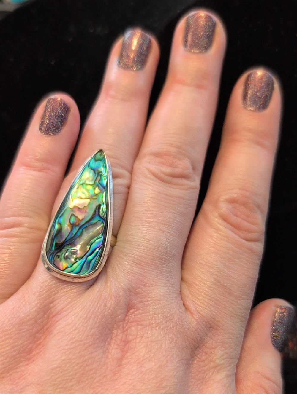 Abalone Teardrop Ring